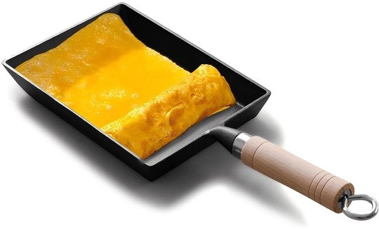 Piatto per Omelette in Acciaio - Antiscivolo - Forma Quadrata - Adatto per Induzione/Forno a Gas - 36,5 x 15,5 x 3 cm - Multifunzionale