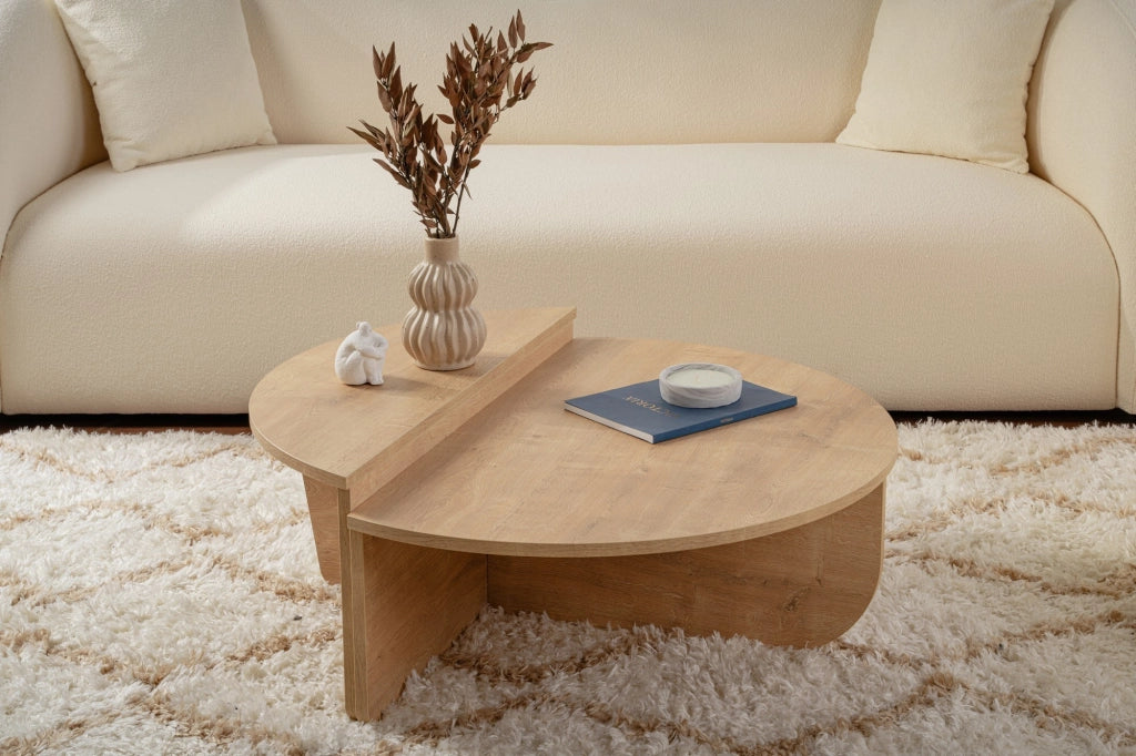 Tavolino da caffè in legno "Orion" - 90 x 60 x 30 cm - Rovere miele