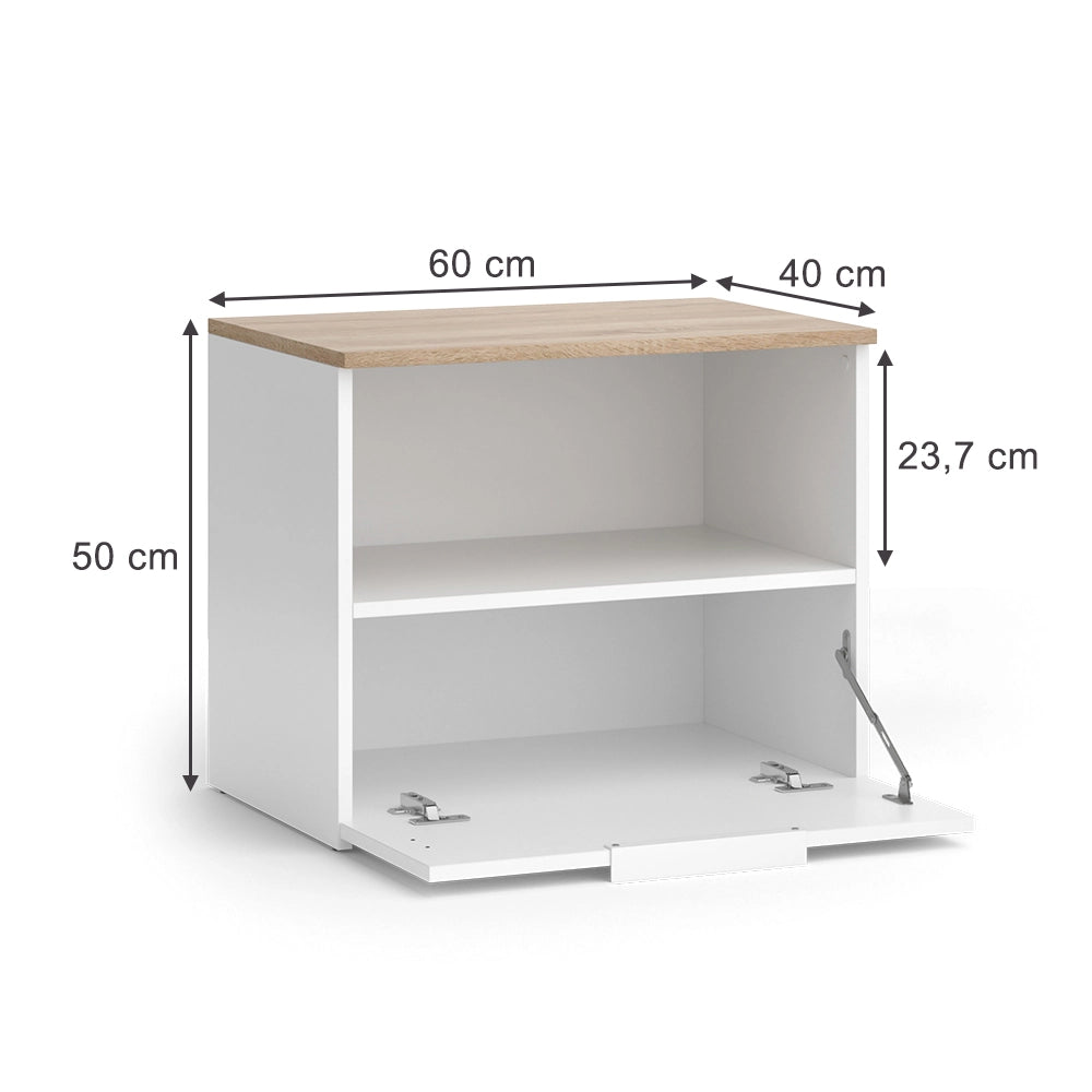 Vicco Credenza Bianco/Sonoma 60 x 50 cm con patta