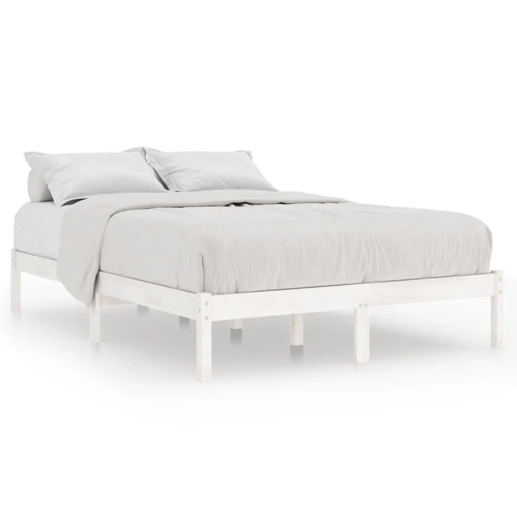 Giroletto-Struttura Letto Bianco in Legno Massello di Pino 120x200 cm 233661