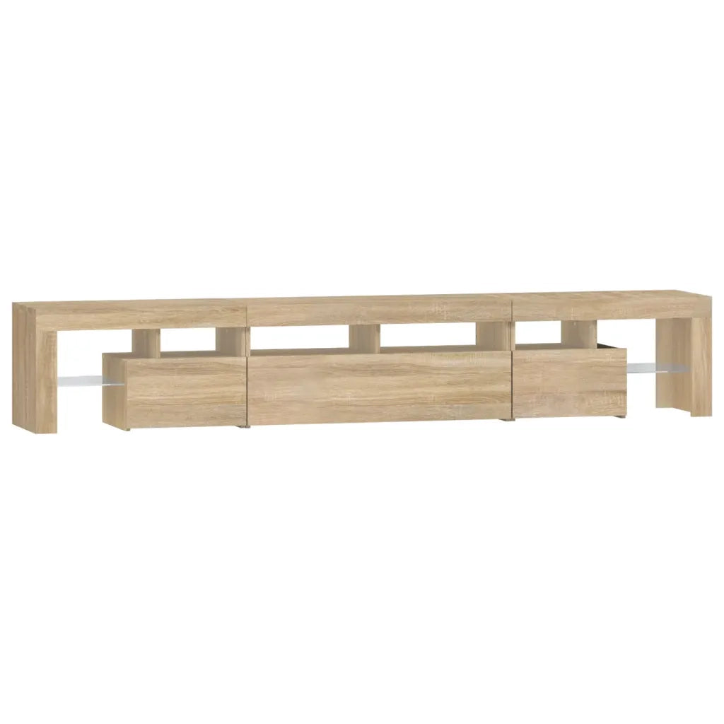 Mobile Porta TV con Luci LED Rovere Sonoma 230x36,5x40 cm 3152788