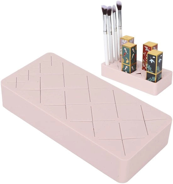 Organizzatore per Labbra - 8 Grandi/4 Piccoli Slot - Silicone/ABS - Organizzatore per Trucco - Portatile - Protegge i Prodotti per il Trucco