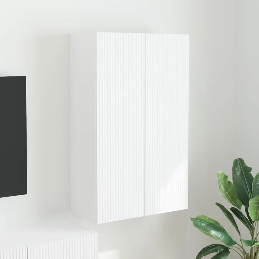 Mobile TV da parete Bianco 59,5 x 31 x 100 cm Legno multistrato 892369