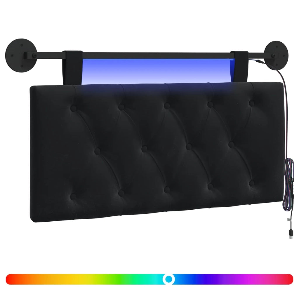Testiera | Testata sospesa Con luce LED Nero Velluto