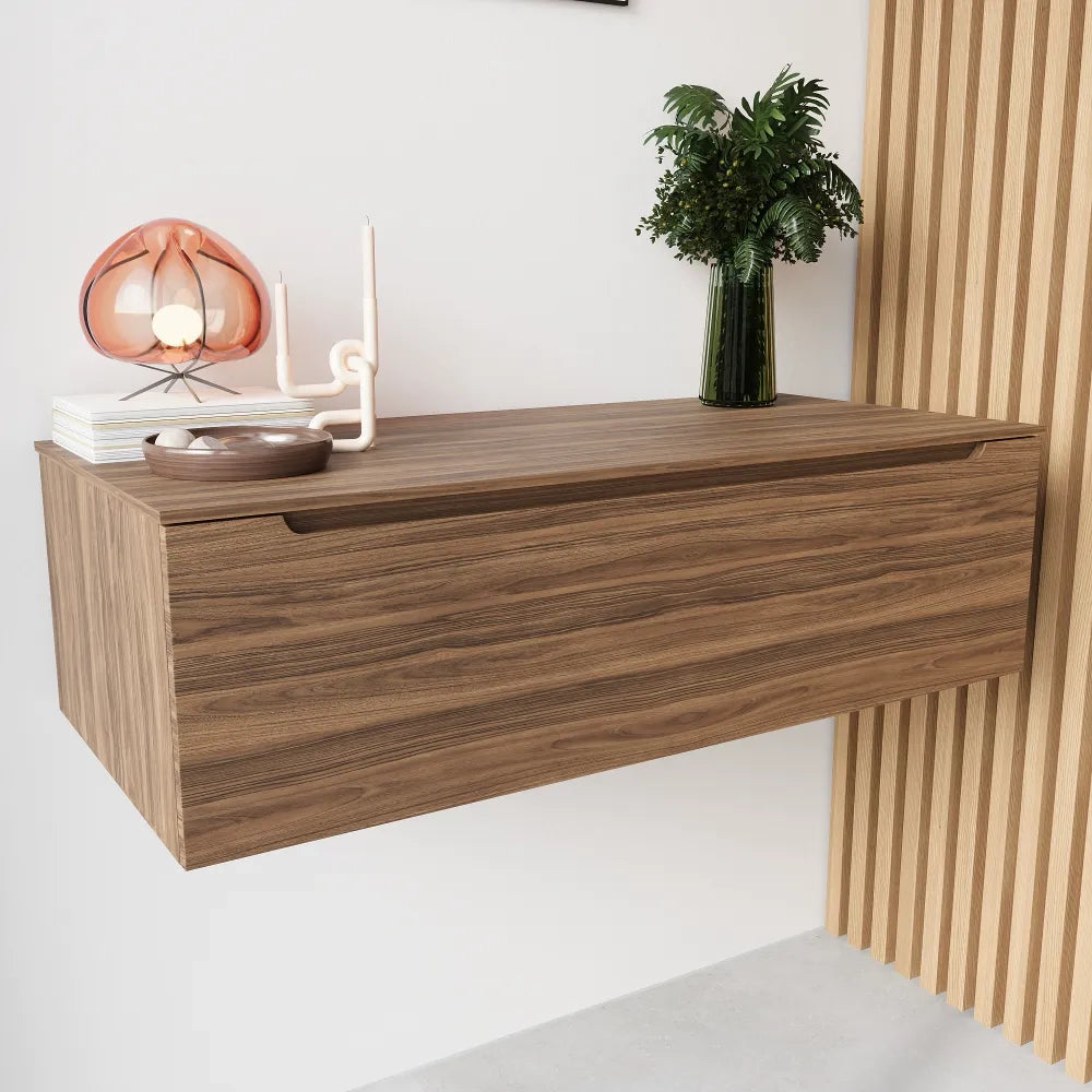 Cassettone scorrevole 100cm rovere scuro chiusura soft-close | Bako