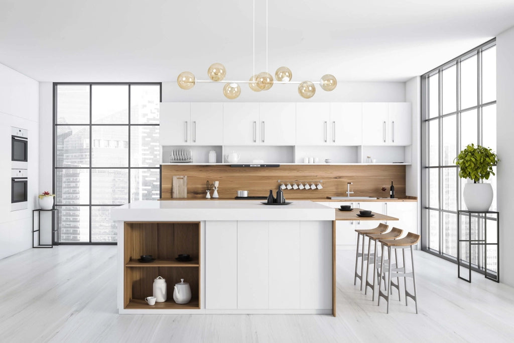 Lampadario Emibig ROSSI bianco/miele 8xE14 in vetro