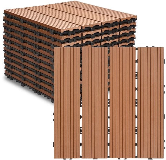 Pavimenti in legno composto 30x30 cm, facile da mantenere, per balcone e terrazzo marrone