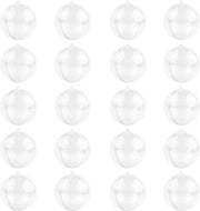 Set di 20 palline di plastica trasparente - 6 cm - palline di acrilico riempite - decorazione da assemblaggio per matrimonio, Natale, casa, festa di Natale, palline di Natale