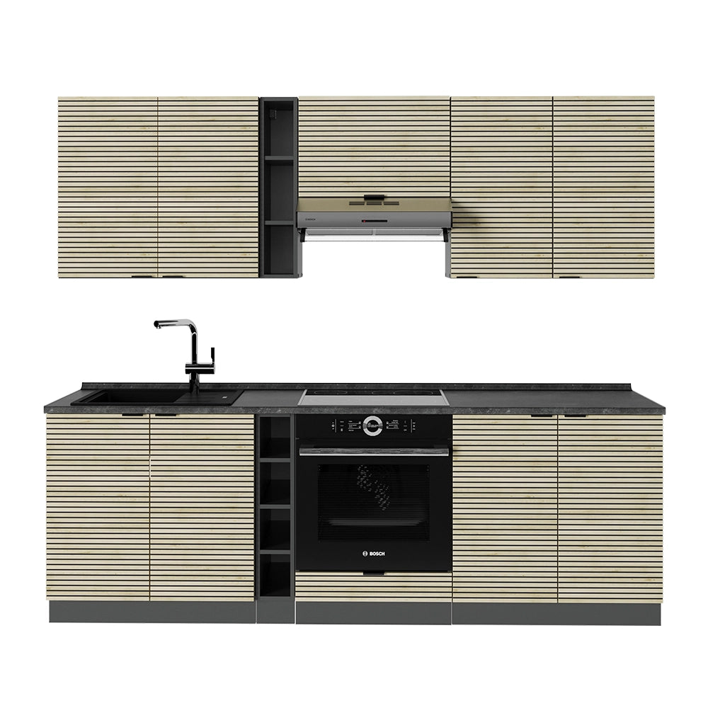 Vicco Cucina componibile Pannello in rovere/antracite 235 cm , PL Antracite