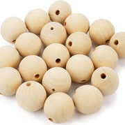 Kralen in legno naturale 40 mm - Set da 20 pezzi - Per decorazioni e gioielli da fare in casa