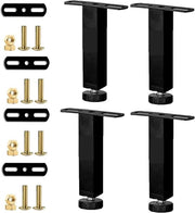 Piedini per mobili - a forma di T 4 pezzi 15 cm retraibili neri - 2cm metallo - piedini per letto comodino - comodino divano