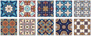 Decalcomanie Decorative Stickers Pavimento - 15x15cm - Adesiva Per Parete - Pavimento - Stickers per Pareti e Pavimenti - Per Decorazione di Casa - Soggiorno, Camera da Letto, Parete di Corpo - Blu scuro, Blu scuro, Giallo