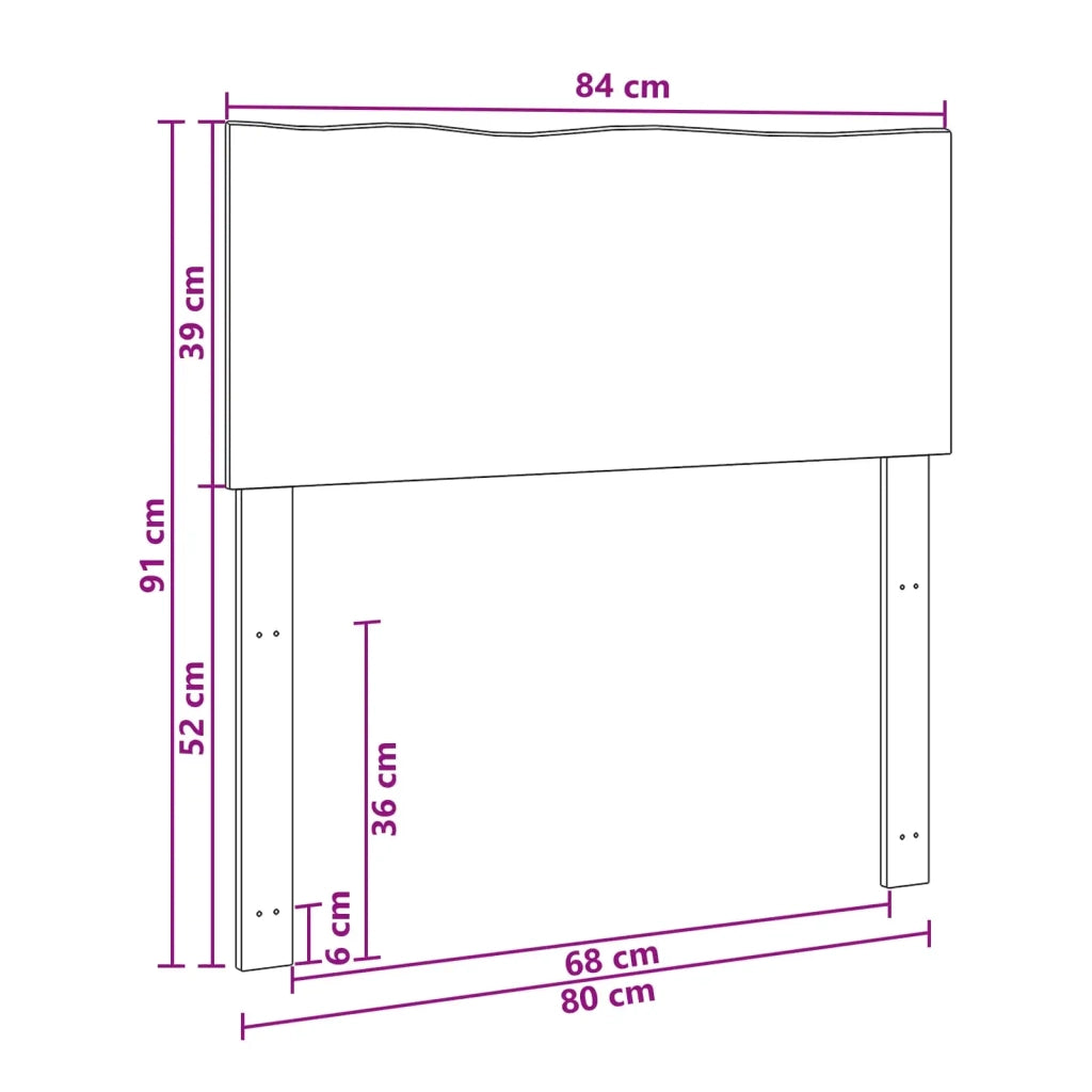 Testiera con bordo vivo ROSTOCK Marrone Scuro 80 cm 903239