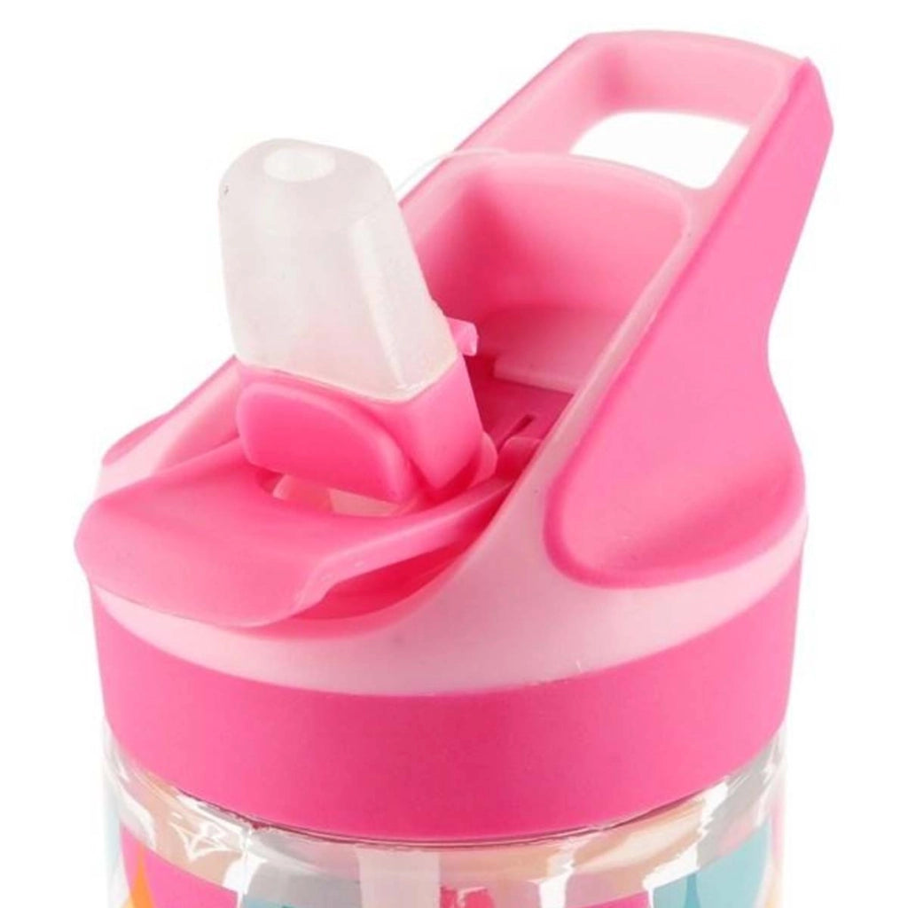 Bottiglia 620ml in Tritan con Motivo Minnie e Cannuccia Pieghevole Rosa Minnie Mouse