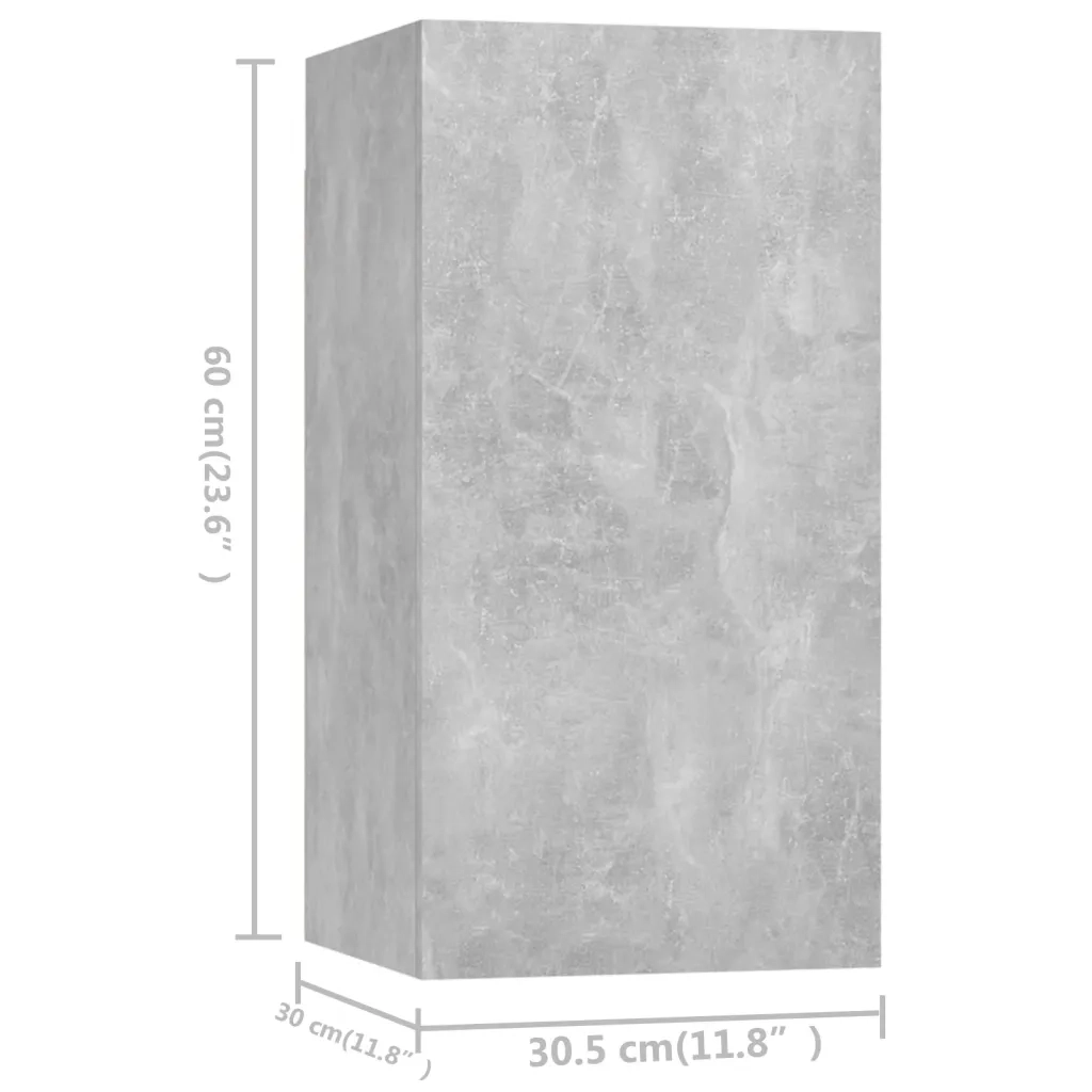 Set di Mobili Porta TV 4 pz Grigio Cemento in Legno Multistrato 3079152