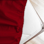 Lenzuolo letto sotto con angoli 100% puro cotone Made in Italy tinta unita Bordeaux - 1 Piazza e mezza