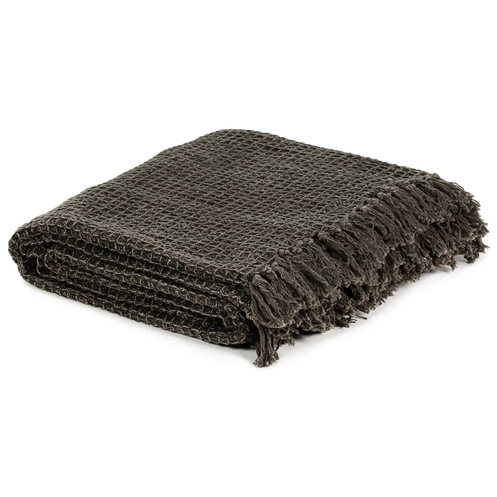 Copriletto in Cotone 160x210 cm Antracite/Marrone 133750
