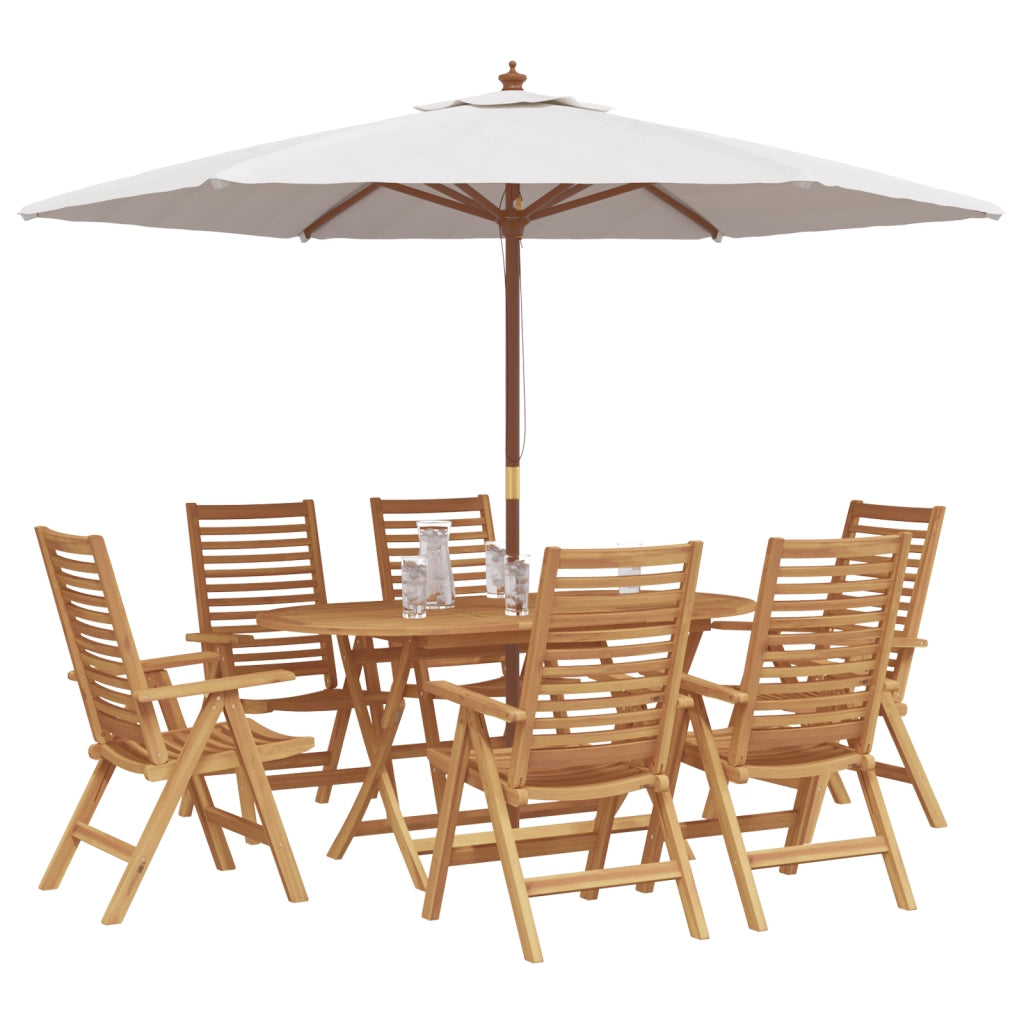 Set da pranzo da giardino  7 pezzi pieghevole in legno massello di teak