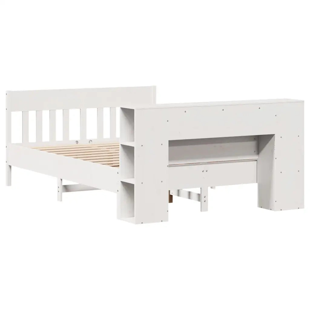 Letto Libreria senza Materasso Bianco 120x190 cm Legno di Pino 3323195