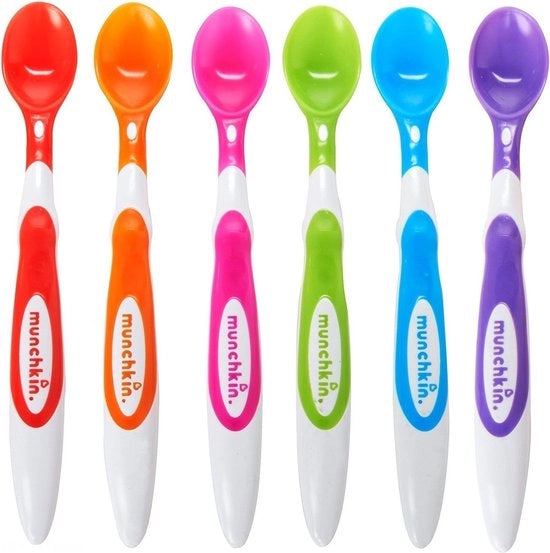 Set di cucchiai per bambini con punta morbida, 6 colori pastello, confezione da 6 pezzi