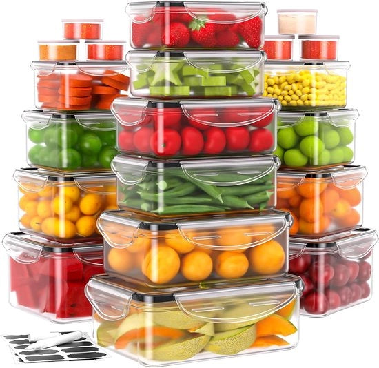 Set Completo di 40 Scatole di Conservazione con Coperchio Aria Tettone per Cucina