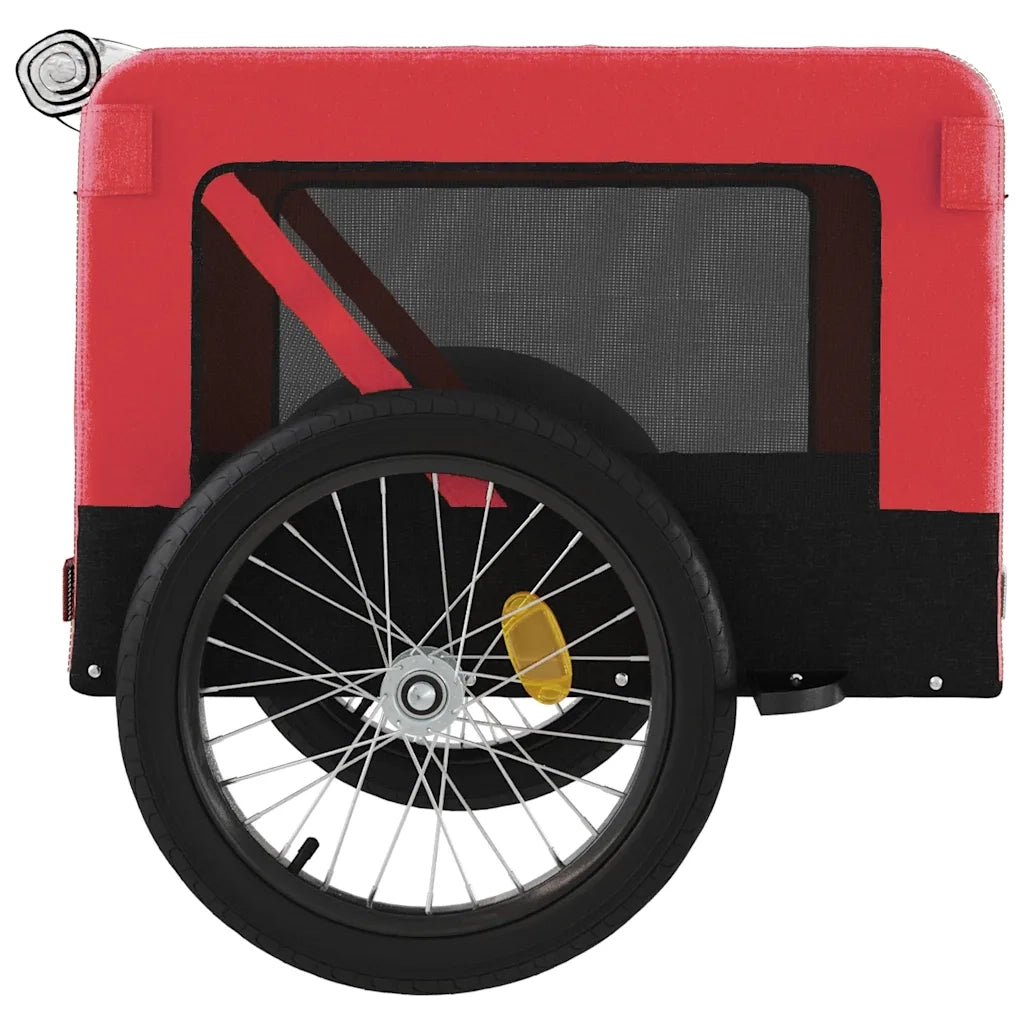 Rimorchio da Bici per Animali Rosso e Nero Oxford e Ferro CFW2033425