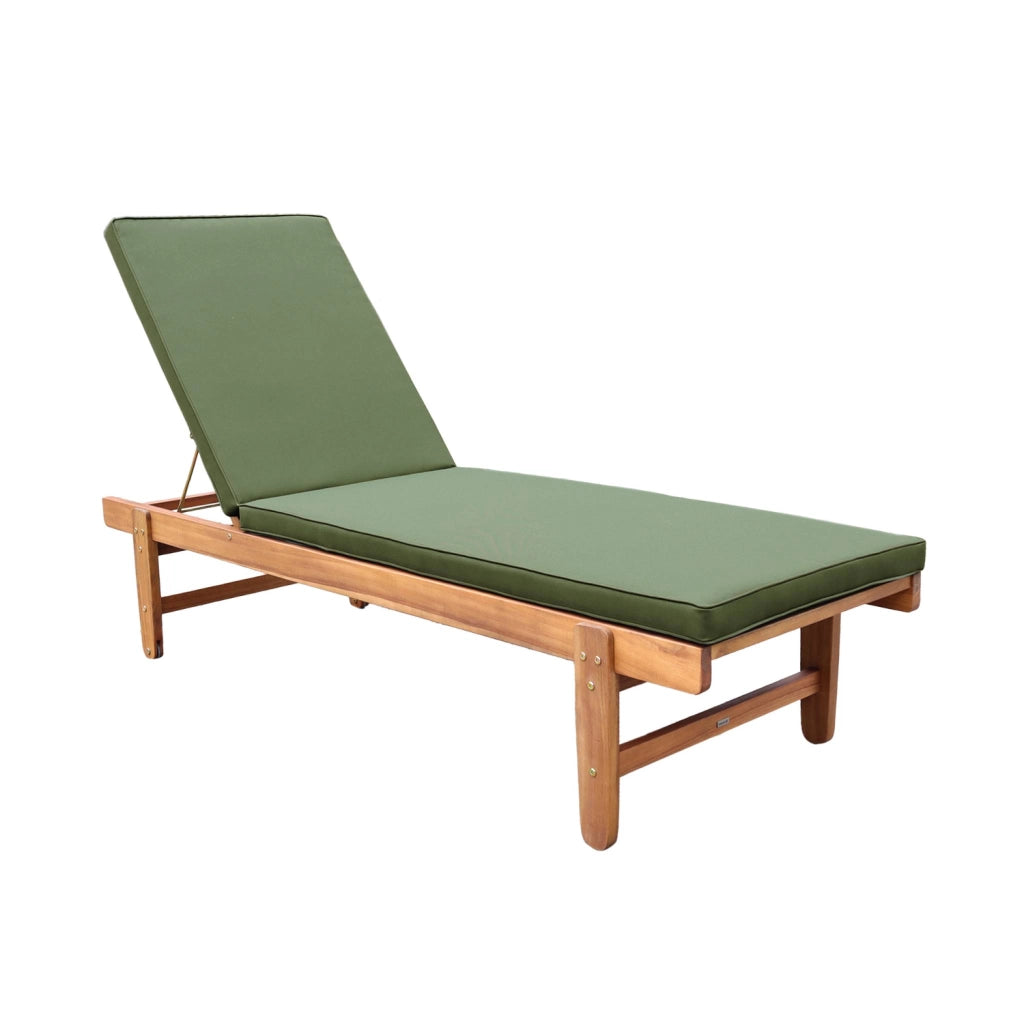 Set 2 lettini prendisole in legno multiposizione, verde kaki