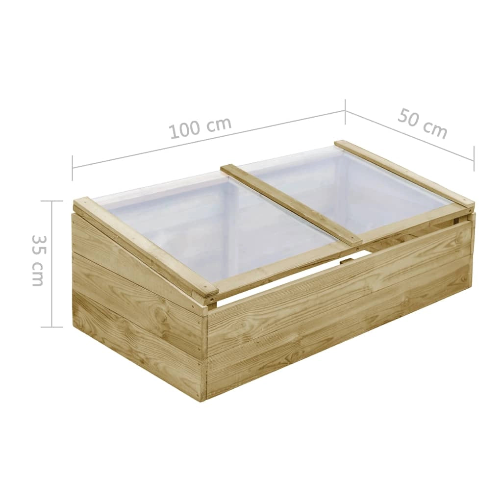 Serre set di 2 in legno di pino impregnato 100 x 50 x 35 cm verde 02_0044666