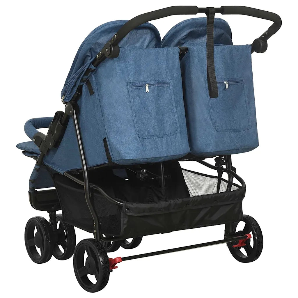 Passeggino Gemellare Blu Marino in Acciaio 10244