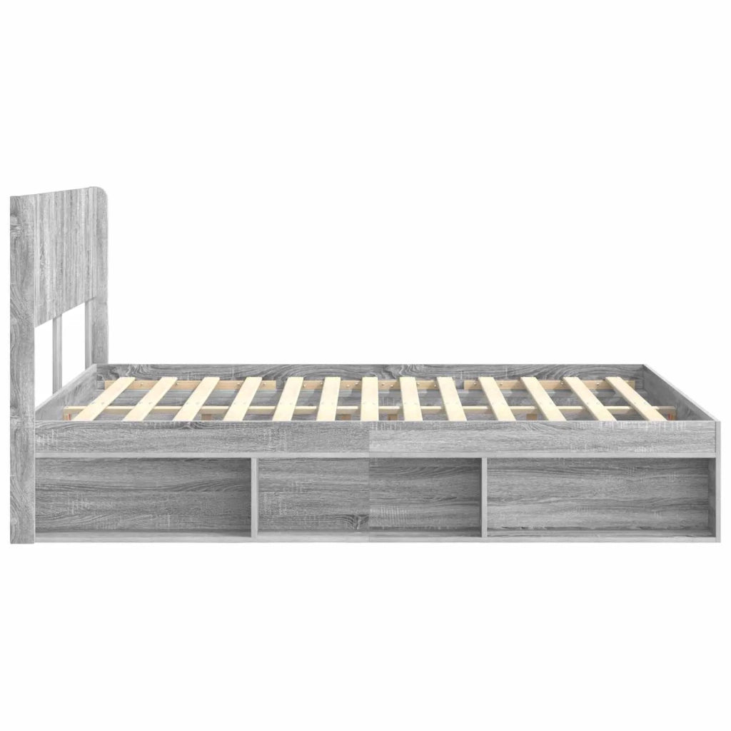 Struttura del letto con stoccaggio e testata Sonoma grigio 3414192