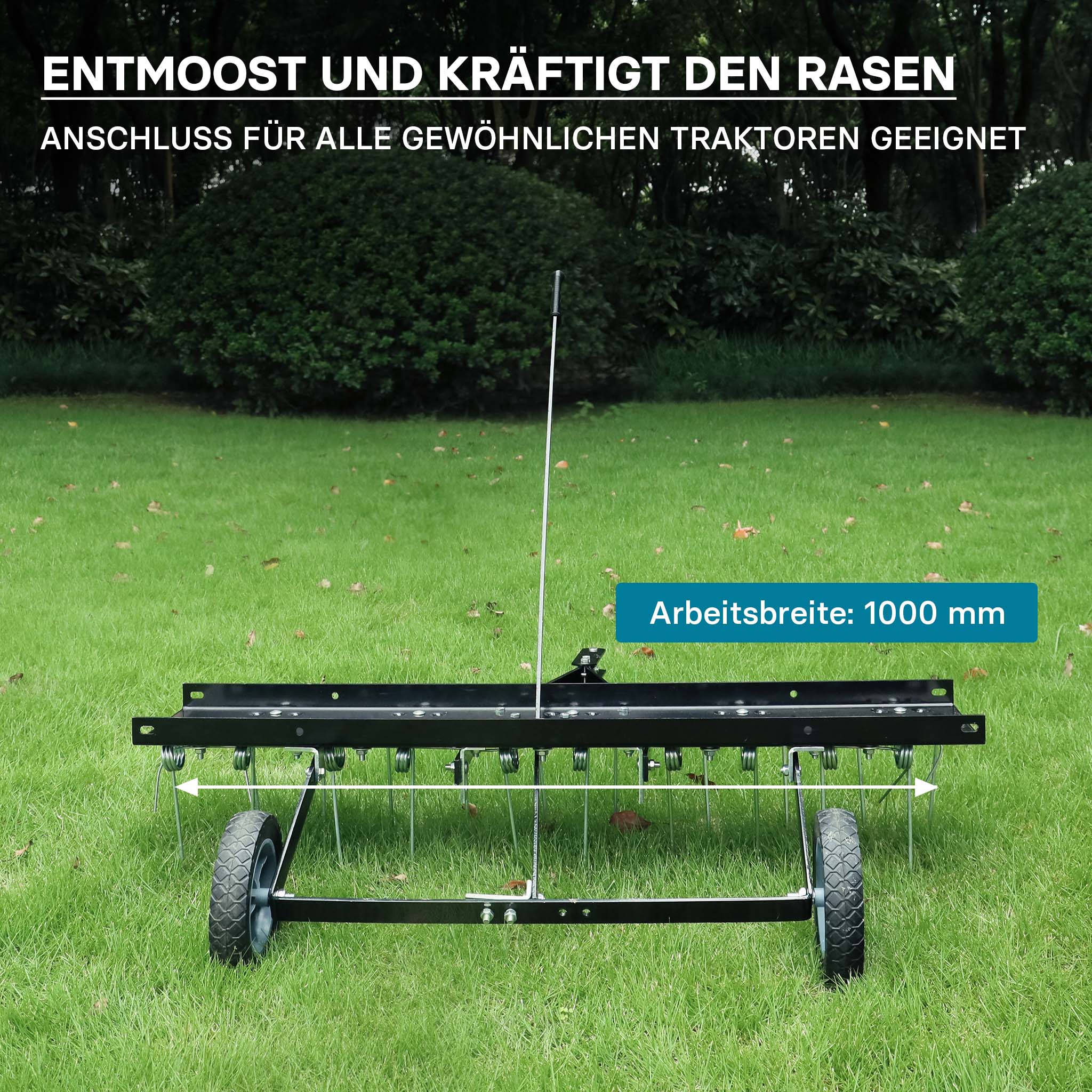 Scarificatore a molle per trattorini, larghezza di lavoro 100 cm, per arieggiatura prato