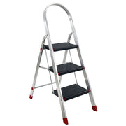 Scala in Alluminio 2 3 4 5 Gradini Sgabello Pieghevole Richiudibile Salvaspazio Ripiegabile Robusta Multiuso c 3 gradini