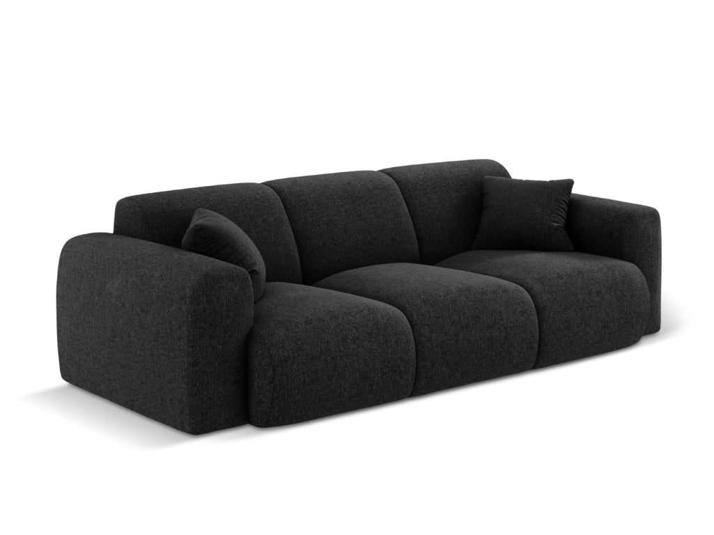 Cosmopolitan Design - Divano "Nolio" 3 posti in ciniglia nero 