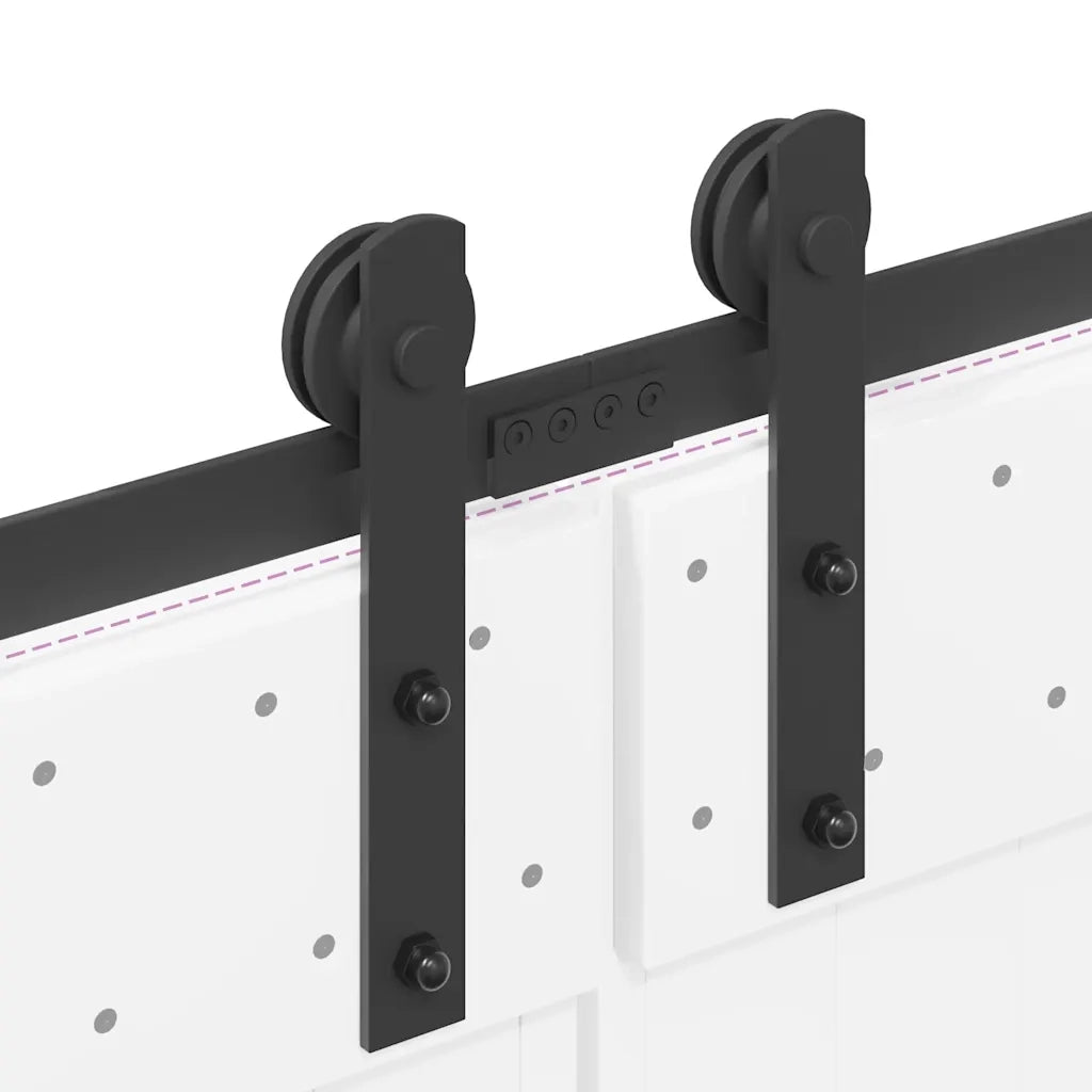Kit di Binari per Porte Scorrevoli 400 cm Acciaio Nero CFW2739369