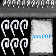 100 pezzi di gancio per tenda in plastica bianca per finestra, porta, tenda doccia - gancio a scorrimento regolabile
