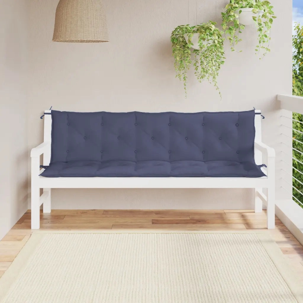 Cuscini per Panca 2 pz Blu Marino 180x50x7 cm in Tessuto Oxford 379106