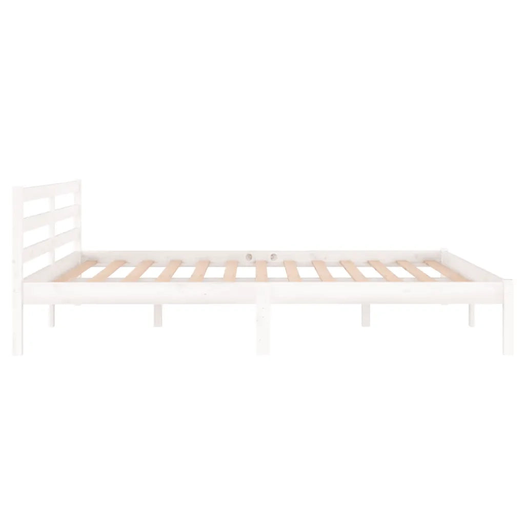 Giroletto in Legno Massello di Pino 160x200 cm Bianco 810441