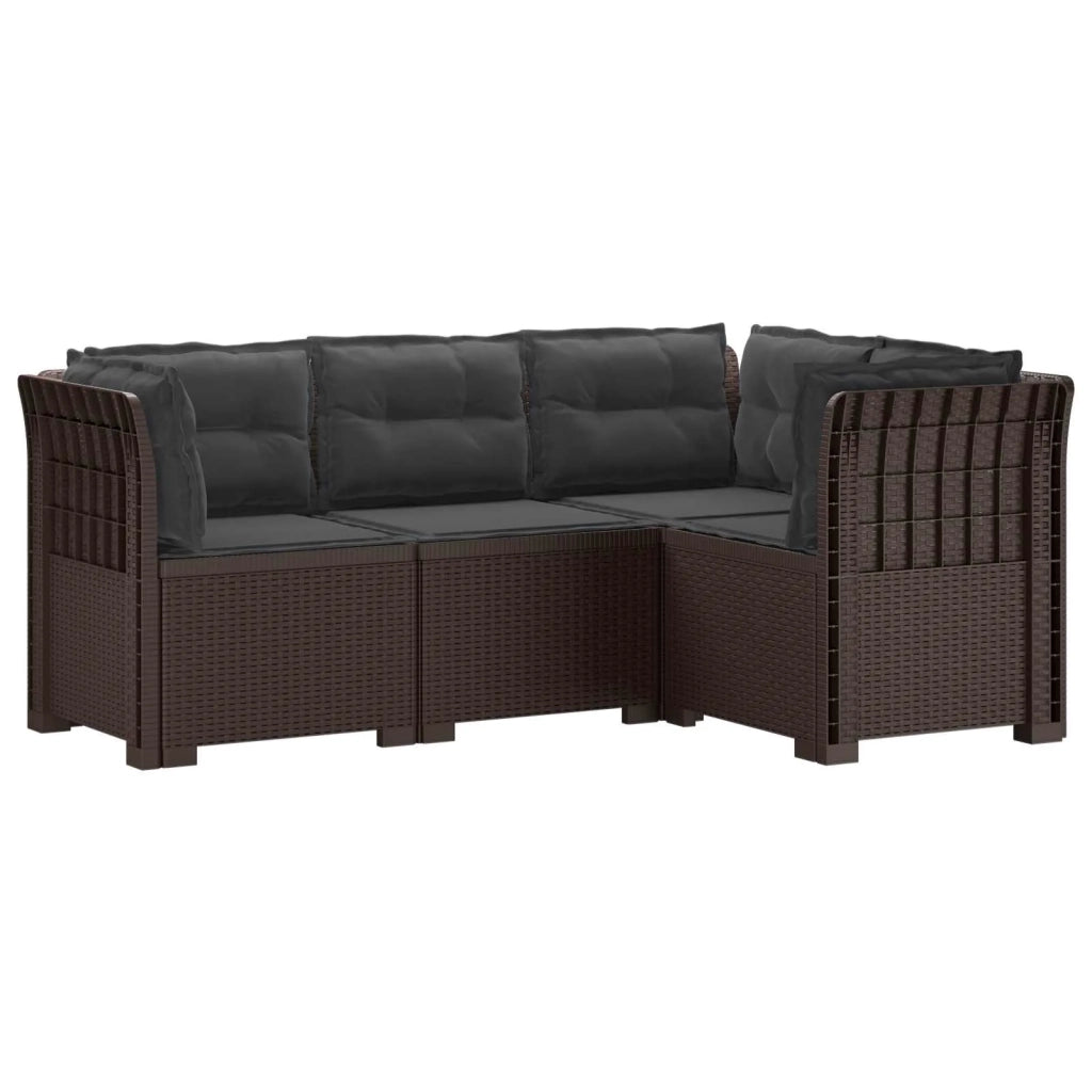Divano da Giardino 4 Posti con Cuscini Aspetto Rattan PP 3443983