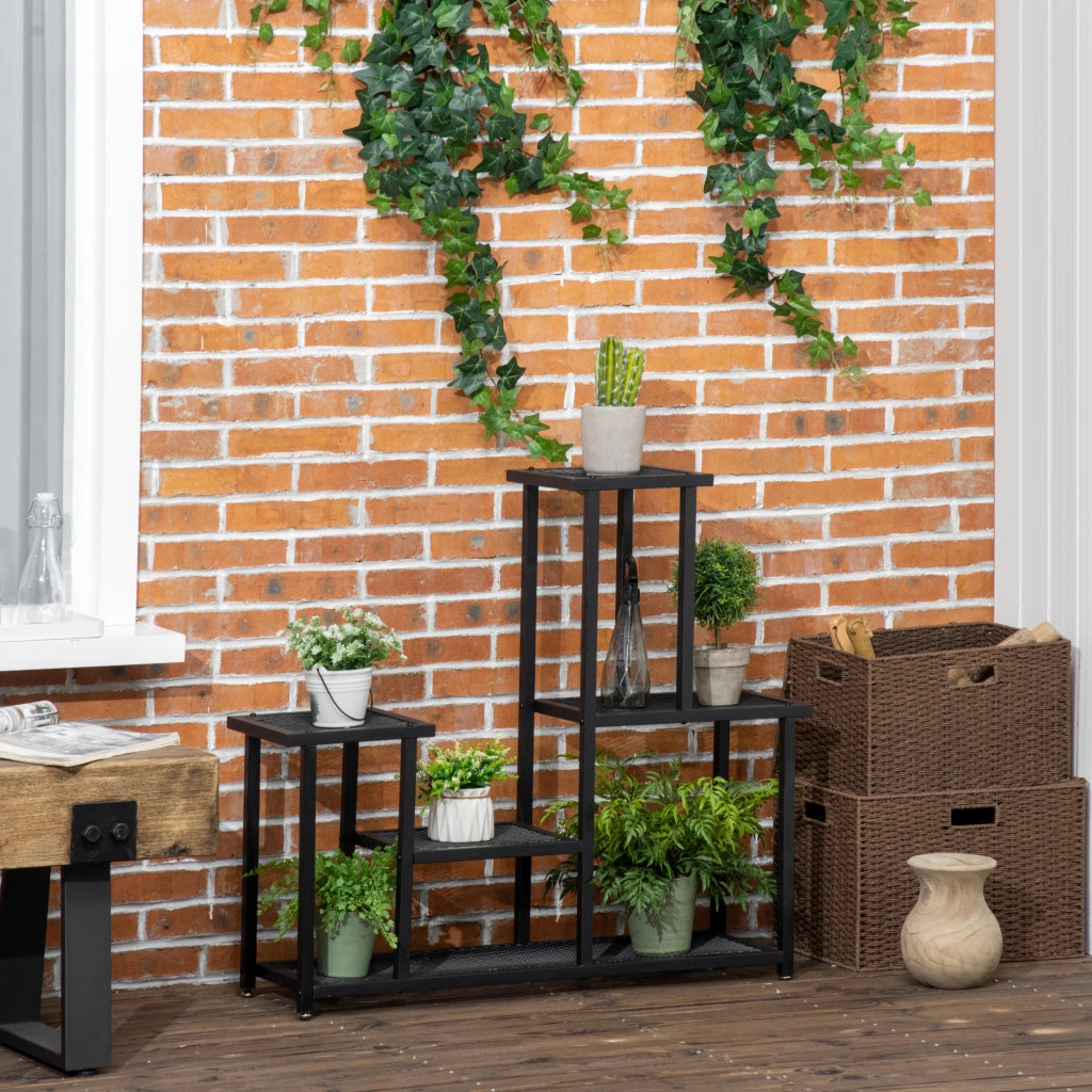 Libreria da esterno con 4 ripiani ¨C zephmum ¨C 91x25x83 cm nero