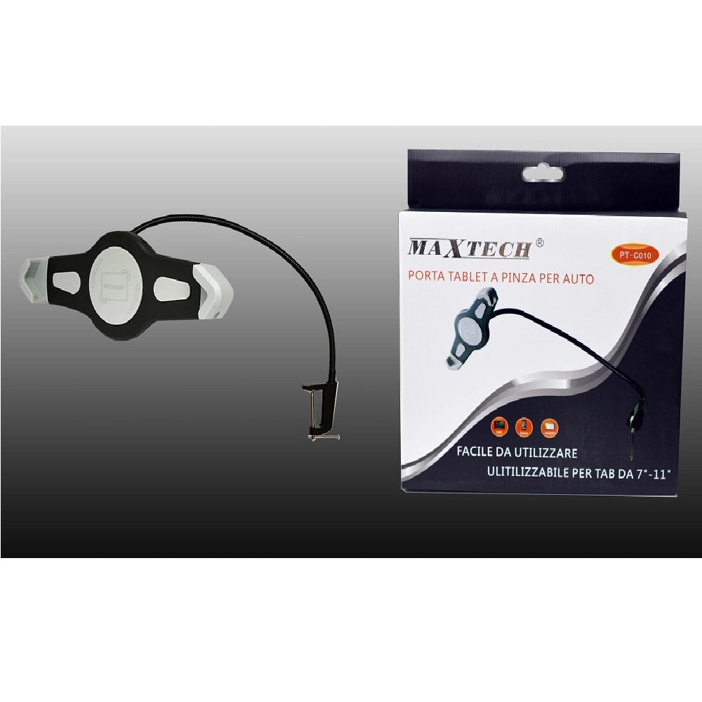 Trade Shop - Porta Tablet Da Auto Universale 7" - 11" Navigatore A Pinza Maxtech Pt-c010 -