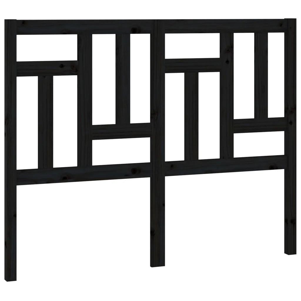 Testiera per Letto Nera 205,5x4x100cm in Legno Massello di Pino 818994