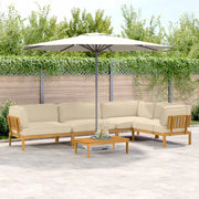 Set di divani con cuscino 5 pcs Beige Legno di Acacia Massello 3418617