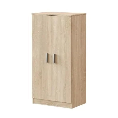 Mobile scarpiera H 108 rovere canadese in legno con 2 ante e 6 ripiani