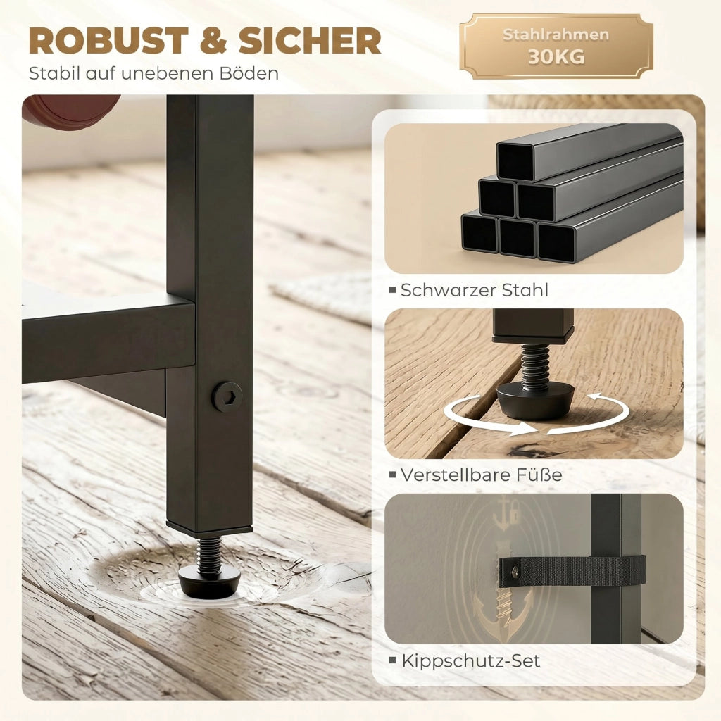 Armadio da bar con cassetto ¨C zephmum ¨C 12 bottiglie, rustico marrone