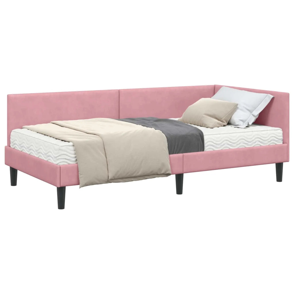 Struttura Letto Angolare con Materasso 2 pcs Grigio Velluto