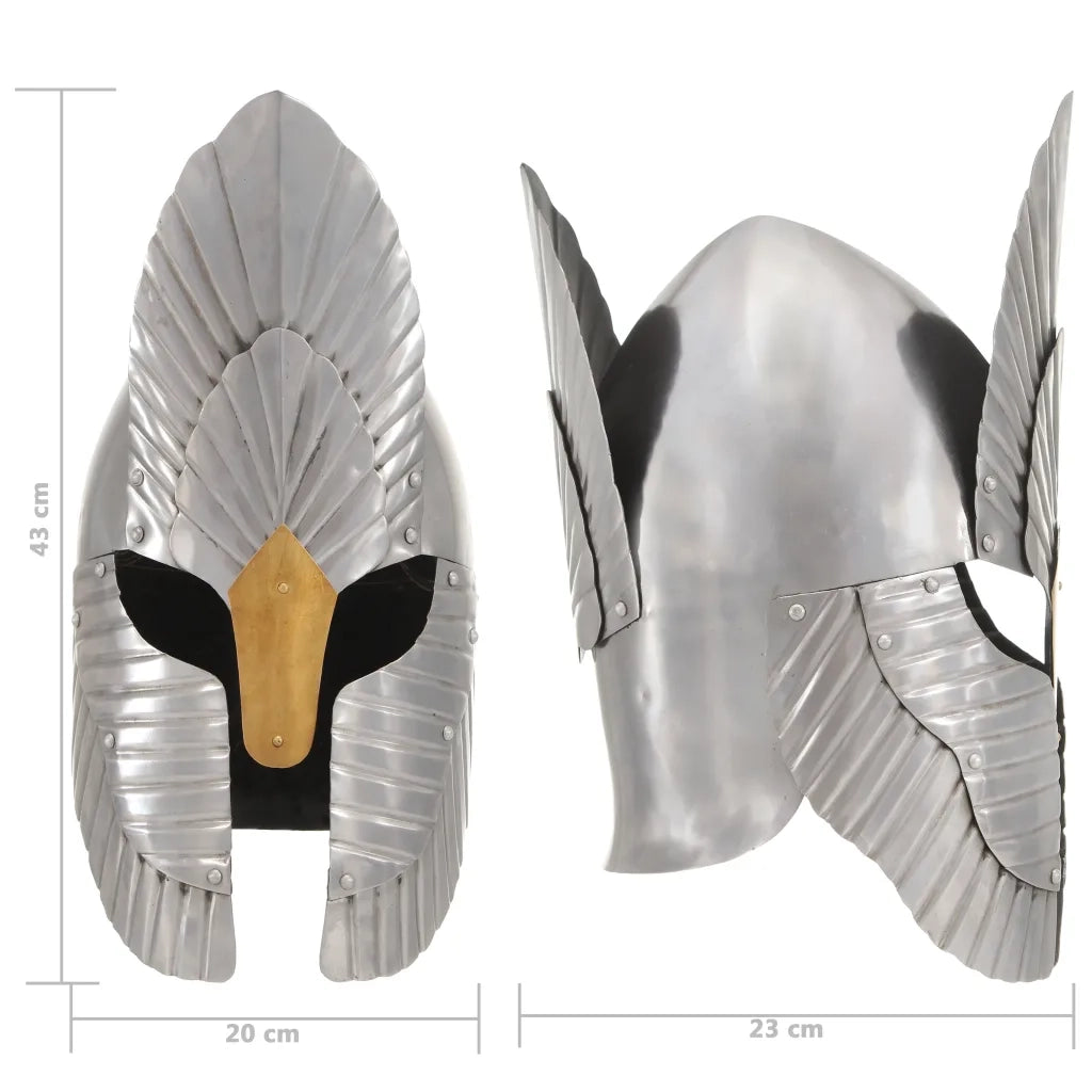 Elmo da Cavaliere Medievale Fantasia LARP Argento in Acciaio cod mxl 65221