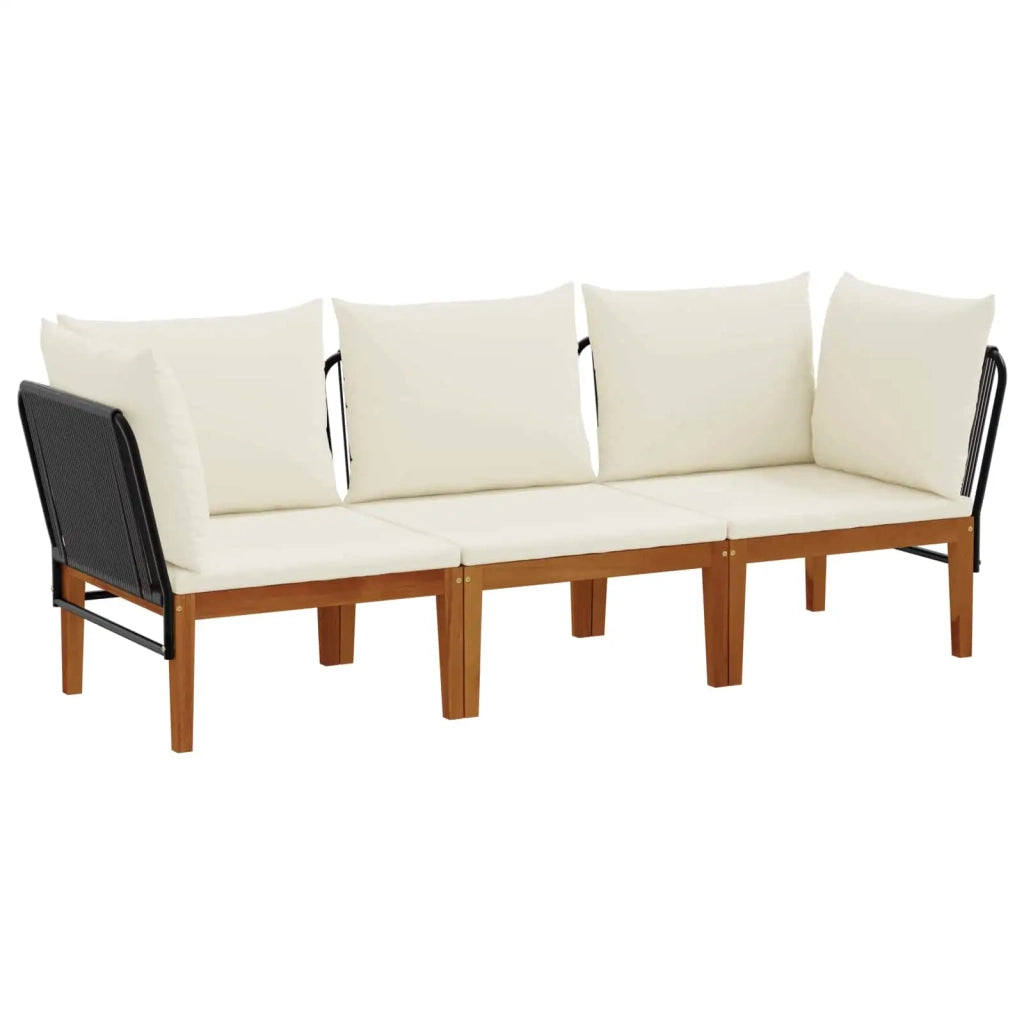 3 pcs Legno massiccio di acacia e corda Naturale 3407716