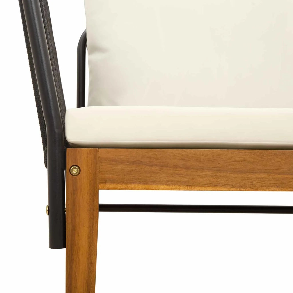 Sedia da giardino con cuscini Legno massiccio di acacia e corda 42022068