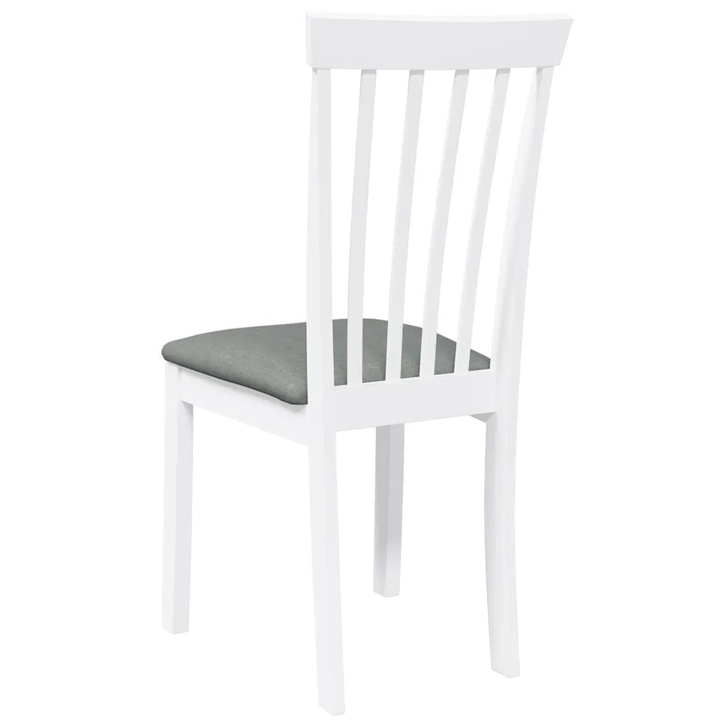 Sedie da Pranzo con Cuscini 2 pz Bianco Legno Massello di Hevea 4102391