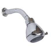 Trade Shop - Braccio Doccia Con Soffione Doccia Tondo Effetto Pioggia Doppia Regolazione 1629 -